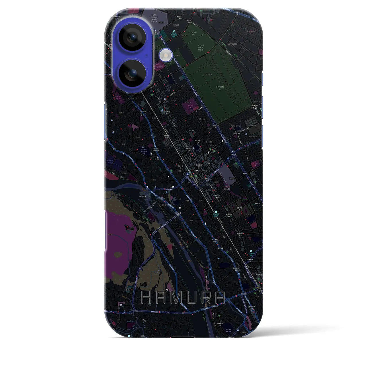 【羽村(東京都)】地図柄iPhoneケース(バックカバータイプ)