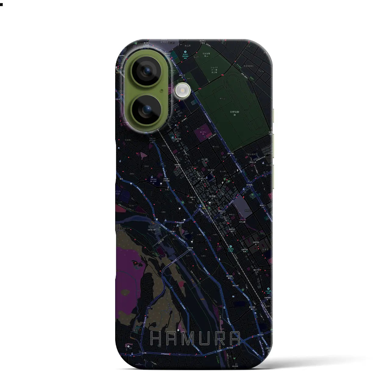 【羽村(東京都)】地図柄iPhoneケース(バックカバータイプ)