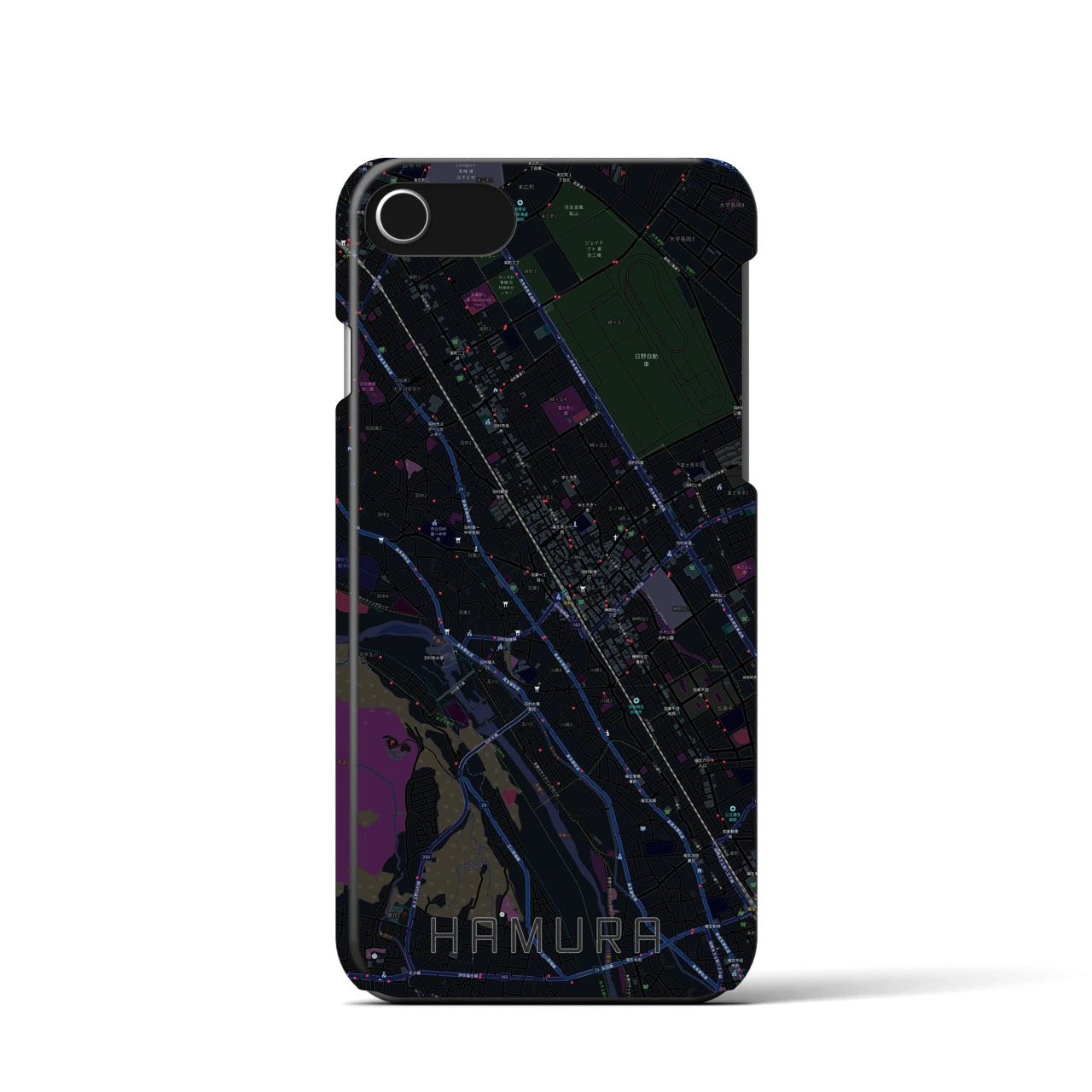 【羽村(東京都)】地図柄iPhoneケース(バックカバータイプ)