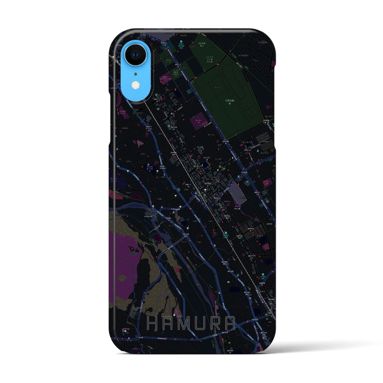 【羽村(東京都)】地図柄iPhoneケース(バックカバータイプ)