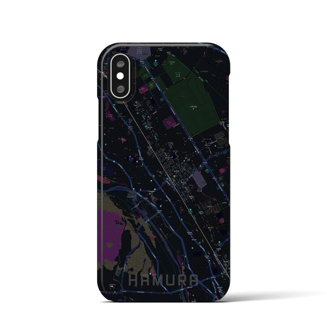 【羽村(東京都)】地図柄iPhoneケース(バックカバータイプ)