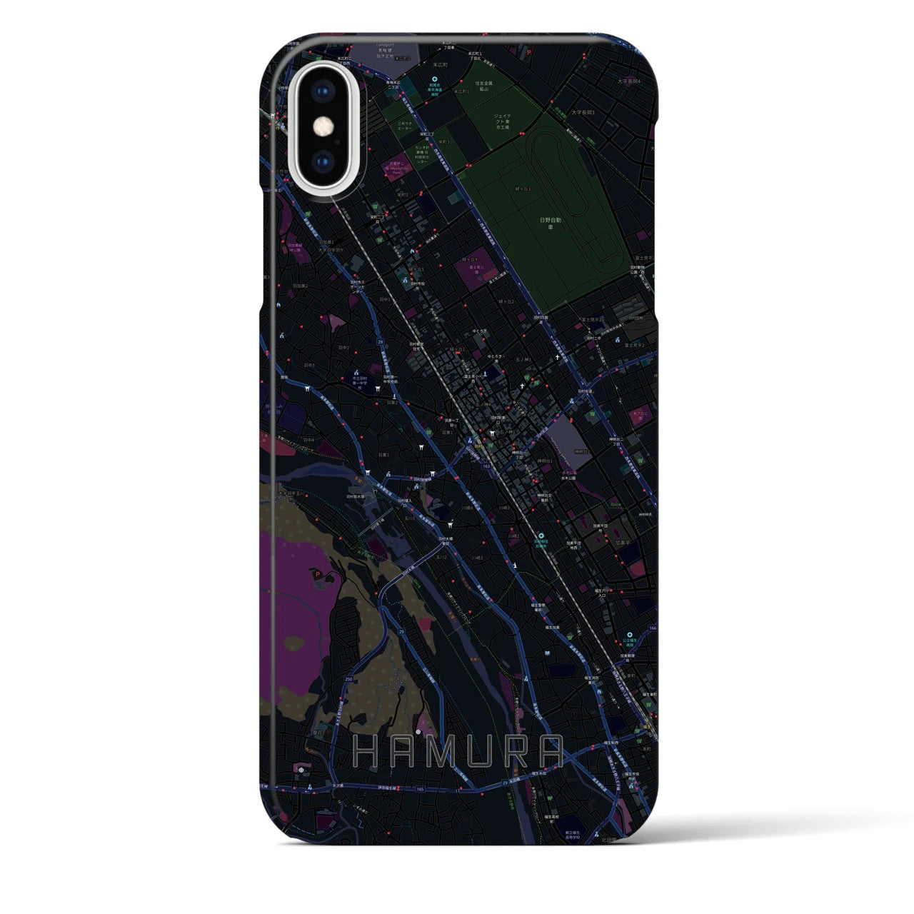 【羽村(東京都)】地図柄iPhoneケース(バックカバータイプ)