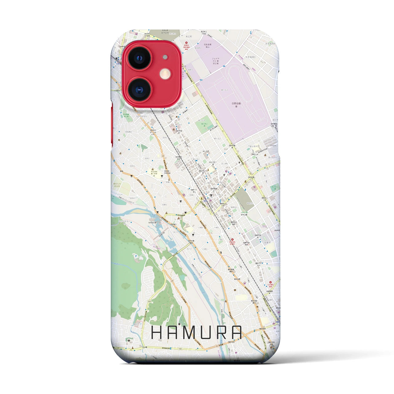 【羽村(東京都)】地図柄iPhoneケース(バックカバータイプ)