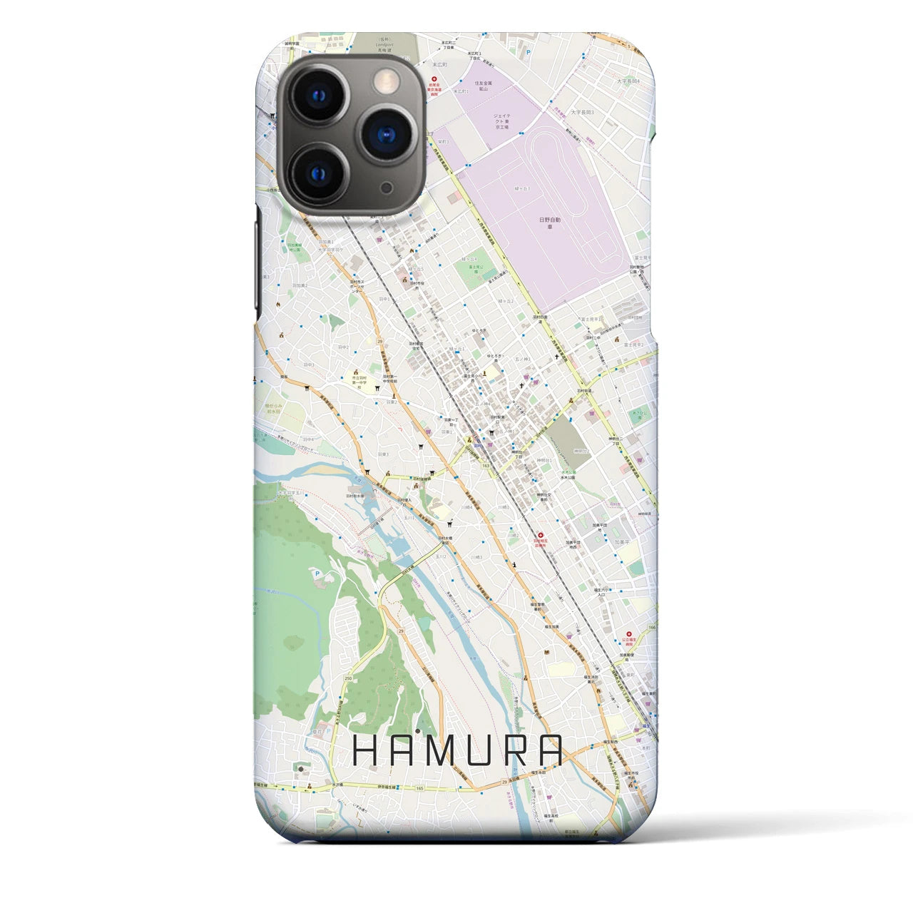 【羽村(東京都)】地図柄iPhoneケース(バックカバータイプ)