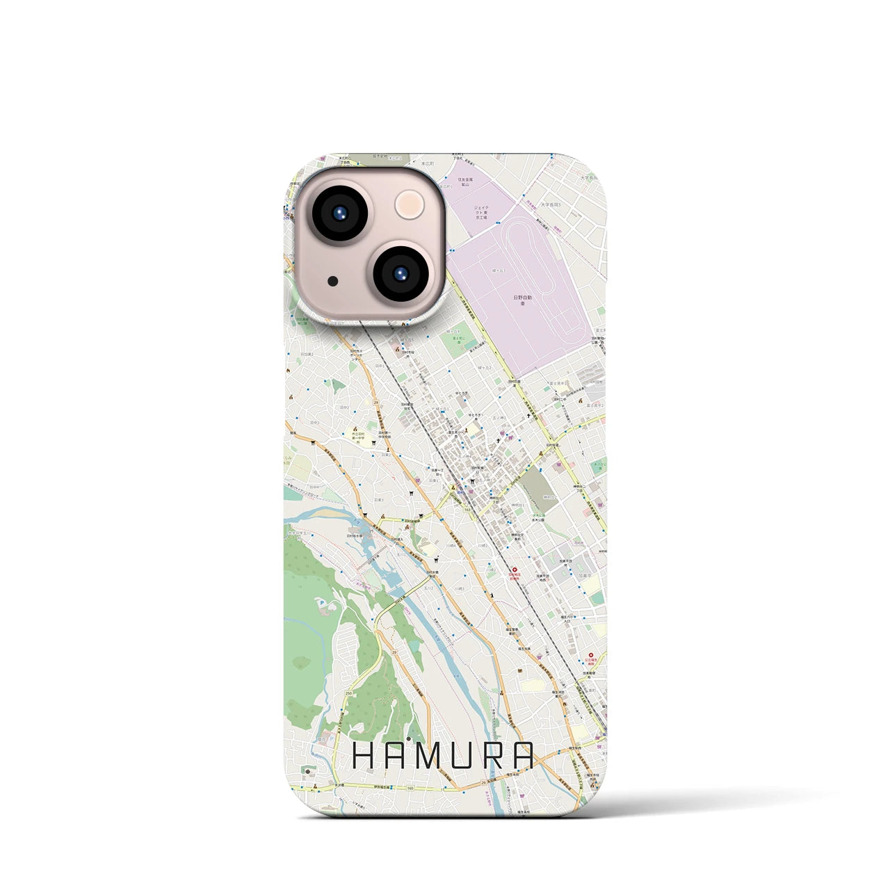 【羽村(東京都)】地図柄iPhoneケース(バックカバータイプ)