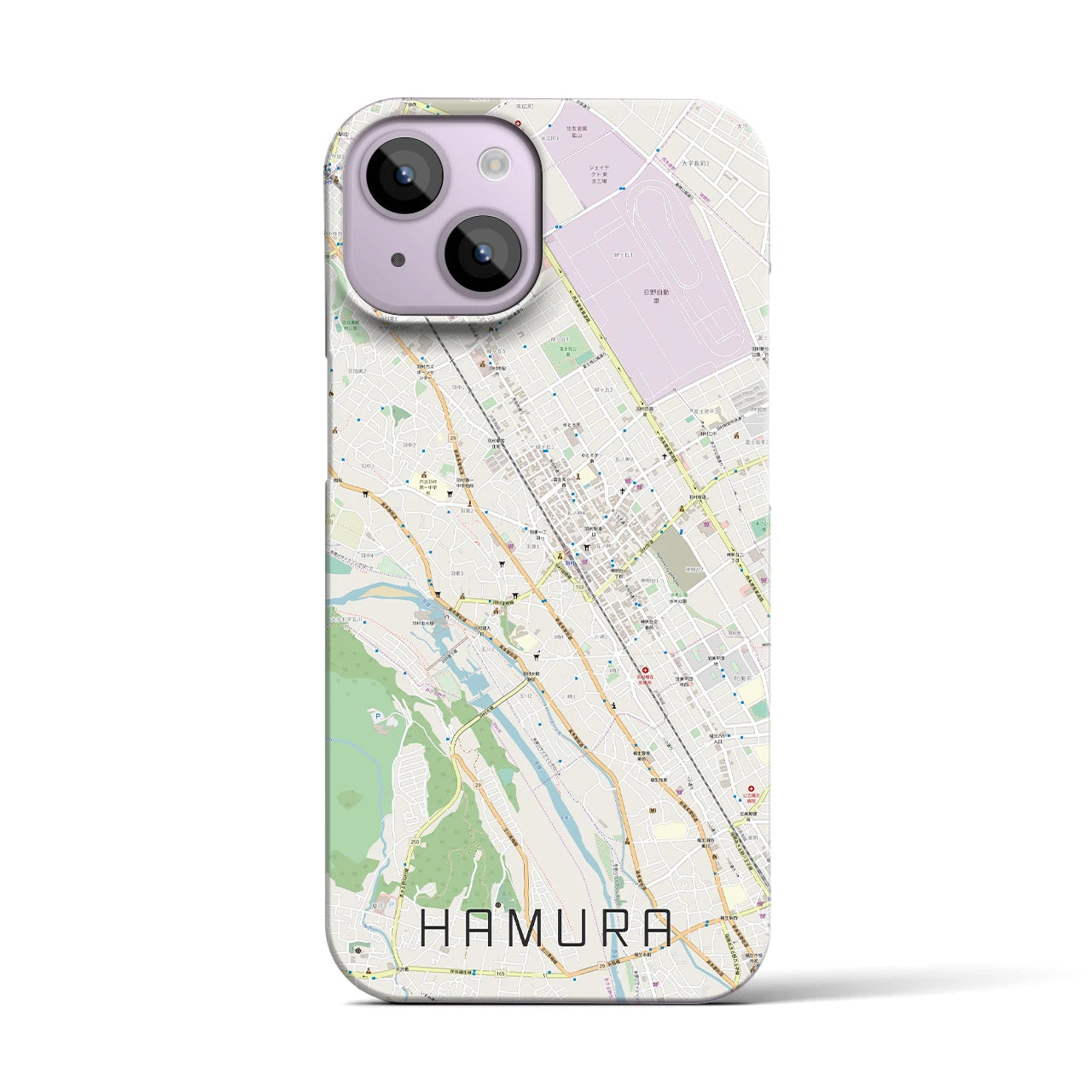 【羽村(東京都)】地図柄iPhoneケース(バックカバータイプ)