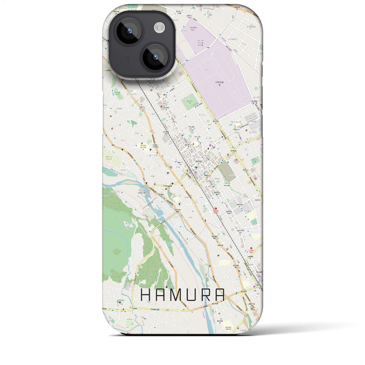 【羽村(東京都)】地図柄iPhoneケース(バックカバータイプ)