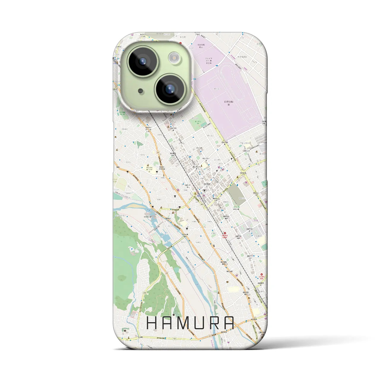 【羽村(東京都)】地図柄iPhoneケース(バックカバータイプ)