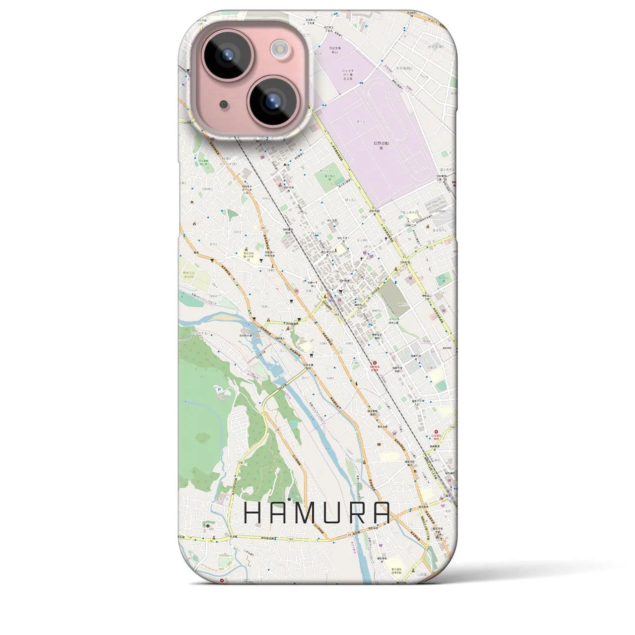 【羽村(東京都)】地図柄iPhoneケース(バックカバータイプ)