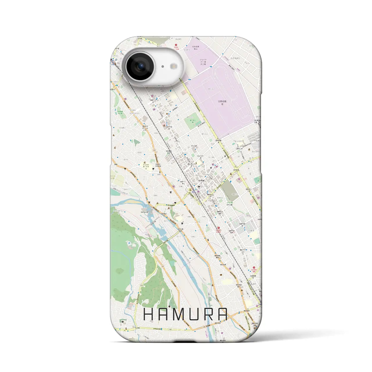 【羽村(東京都)】地図柄iPhoneケース(バックカバータイプ)