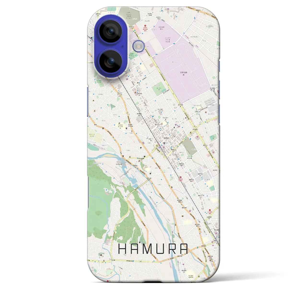 【羽村(東京都)】地図柄iPhoneケース(バックカバータイプ)ナチュラル・iPhone 16 Pro Max 用