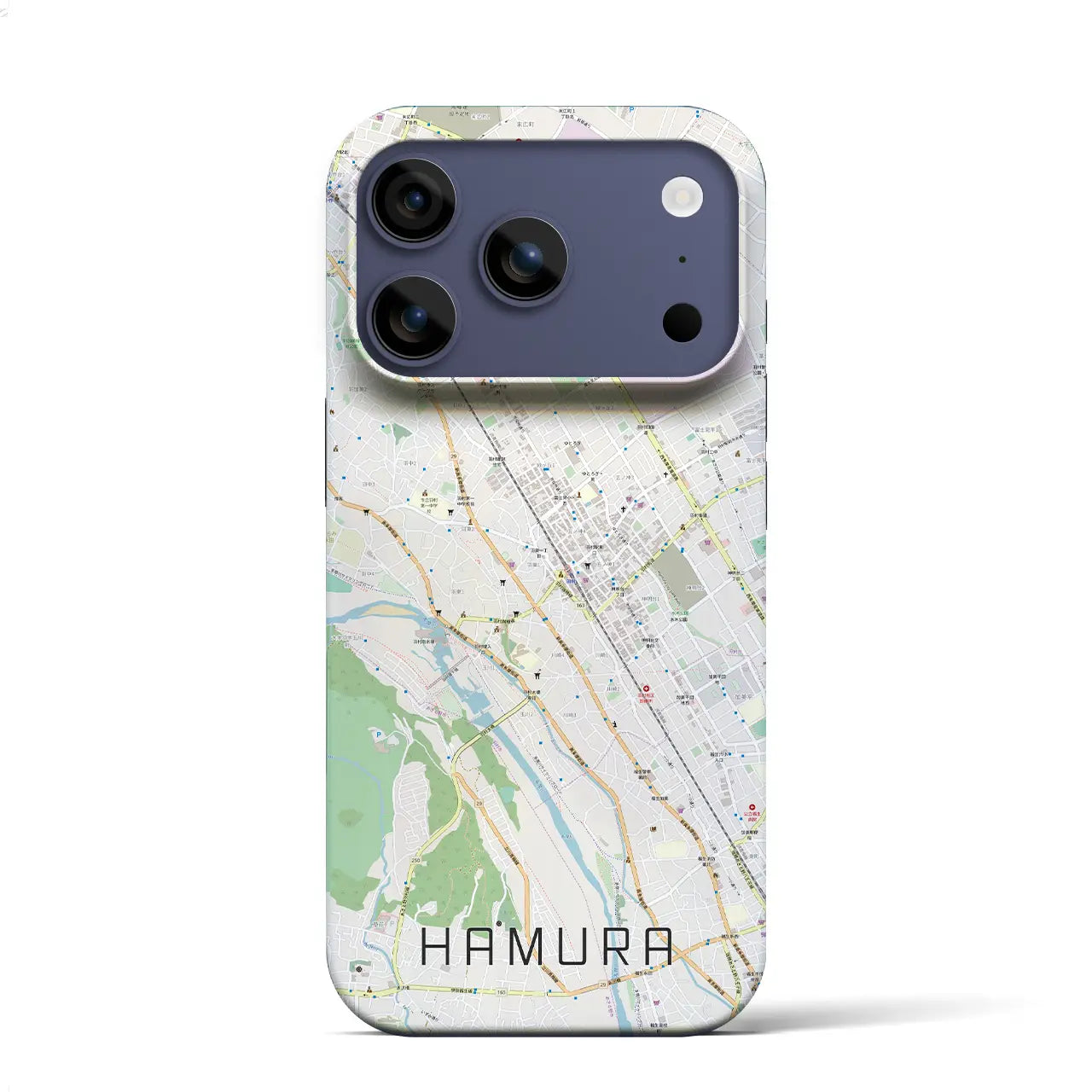 【羽村(東京都)】地図柄iPhoneケース(バックカバータイプ)ナチュラル・iPhone 17 Pro Max 用