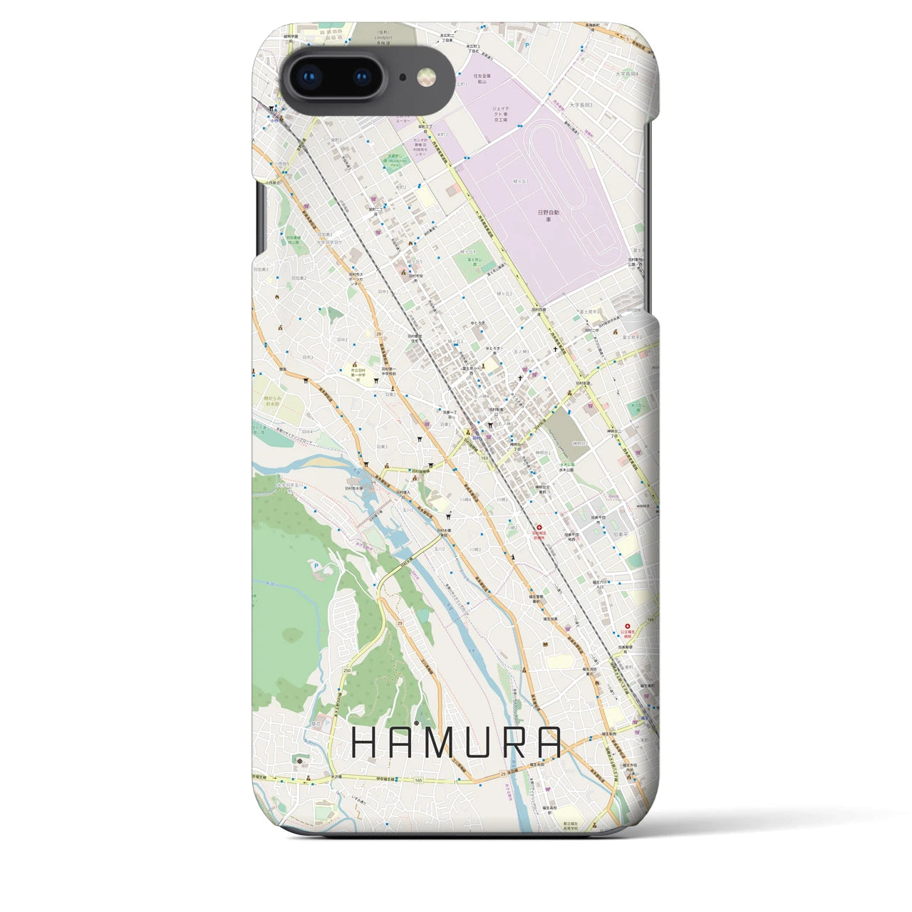 【羽村(東京都)】地図柄iPhoneケース(バックカバータイプ)