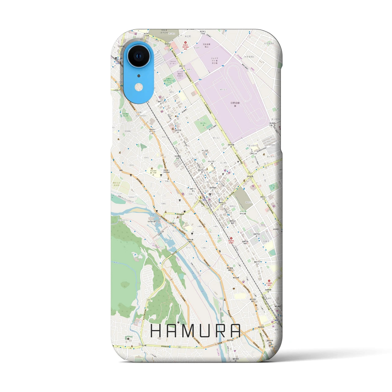 【羽村(東京都)】地図柄iPhoneケース(バックカバータイプ)