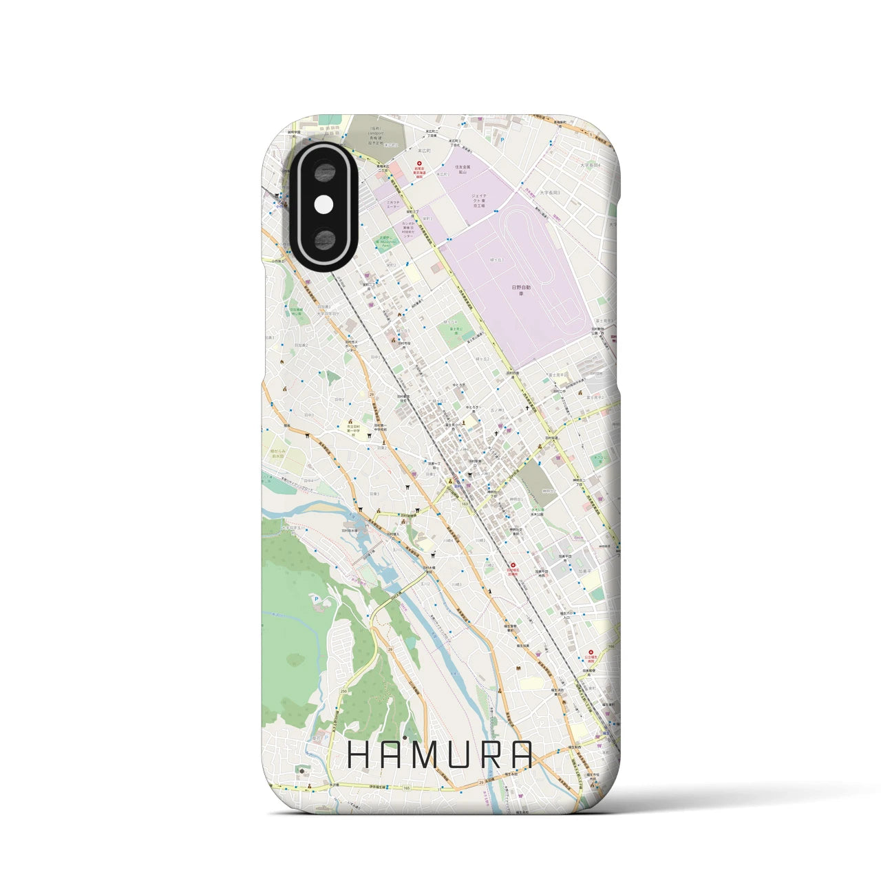 【羽村(東京都)】地図柄iPhoneケース(バックカバータイプ)