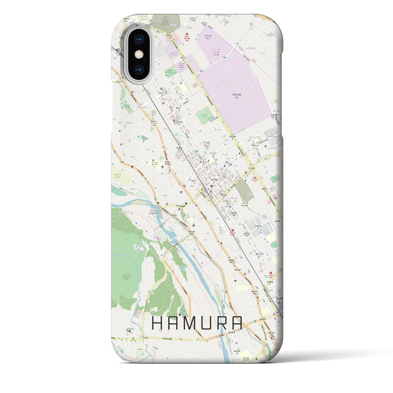 【羽村(東京都)】地図柄iPhoneケース(バックカバータイプ)
