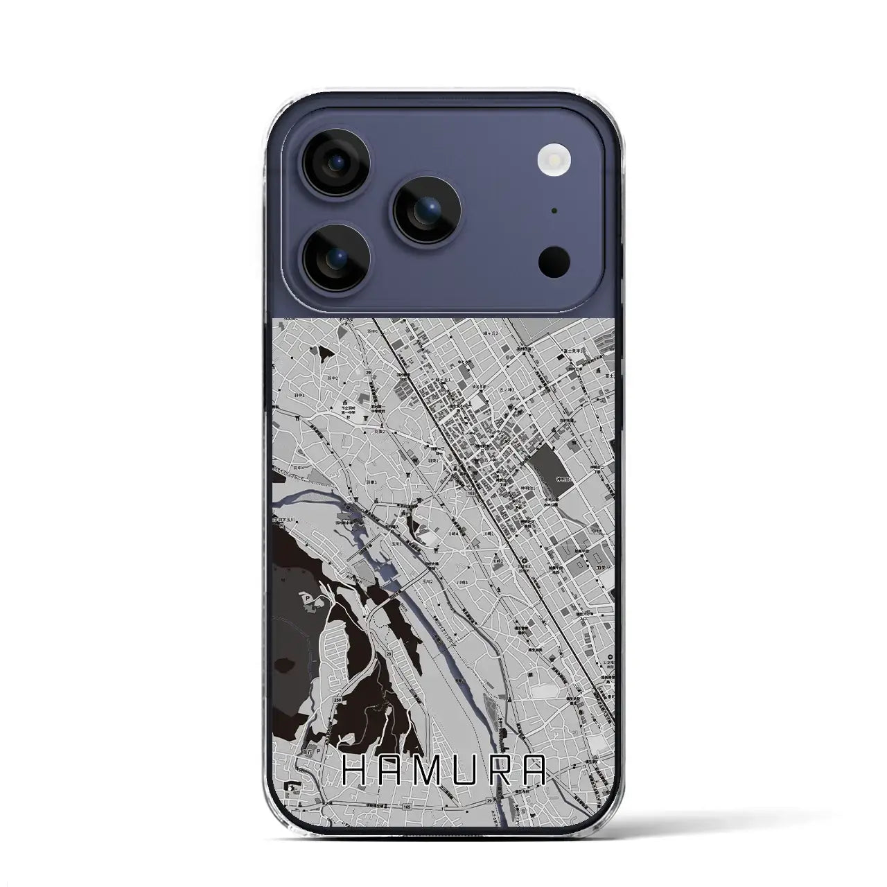 【羽村(東京都)】地図柄iPhoneケース(クリアタイプ)モノトーン・iPhone 17 Pro Max 用