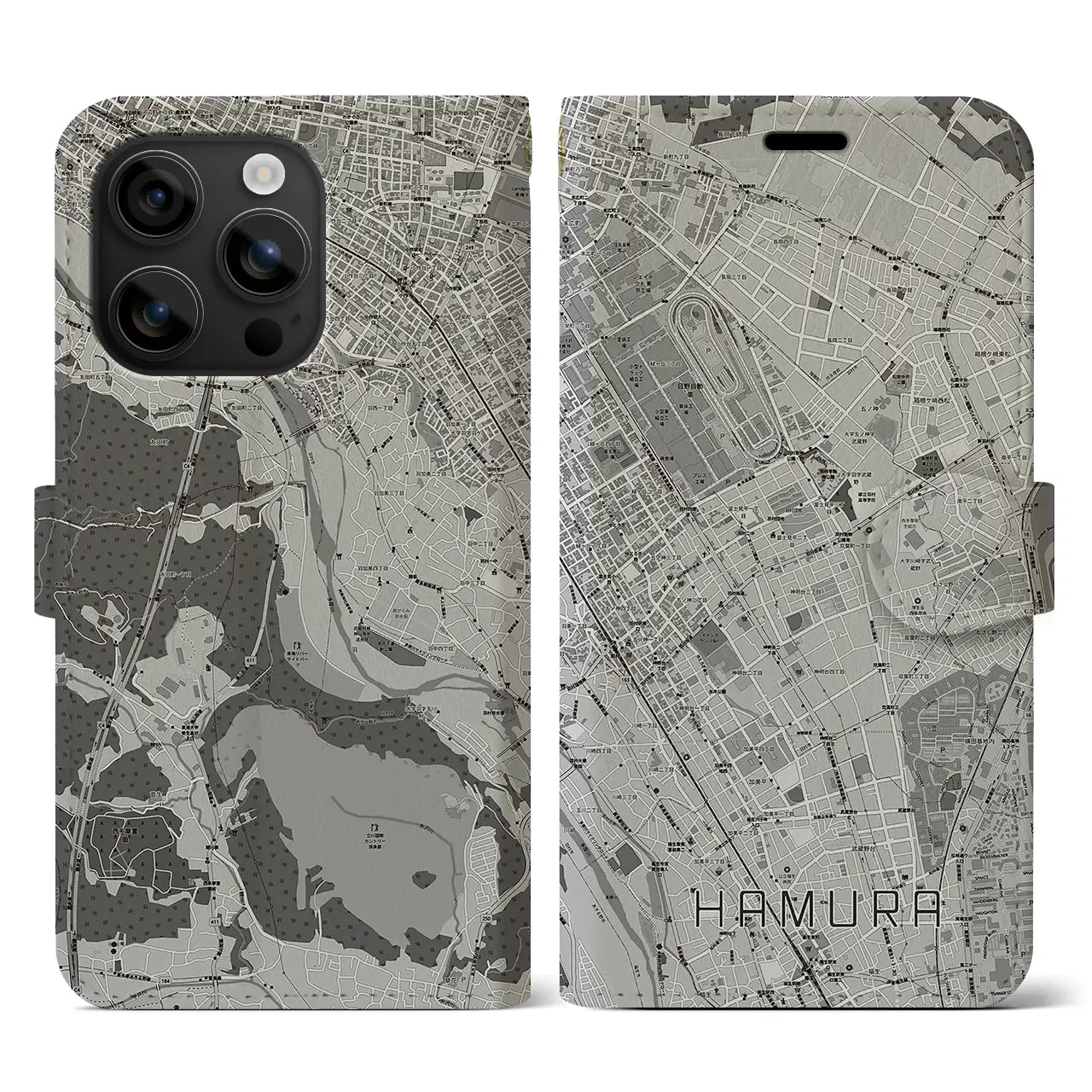 【羽村(東京都)】地図柄iPhoneケース(手帳タイプ)