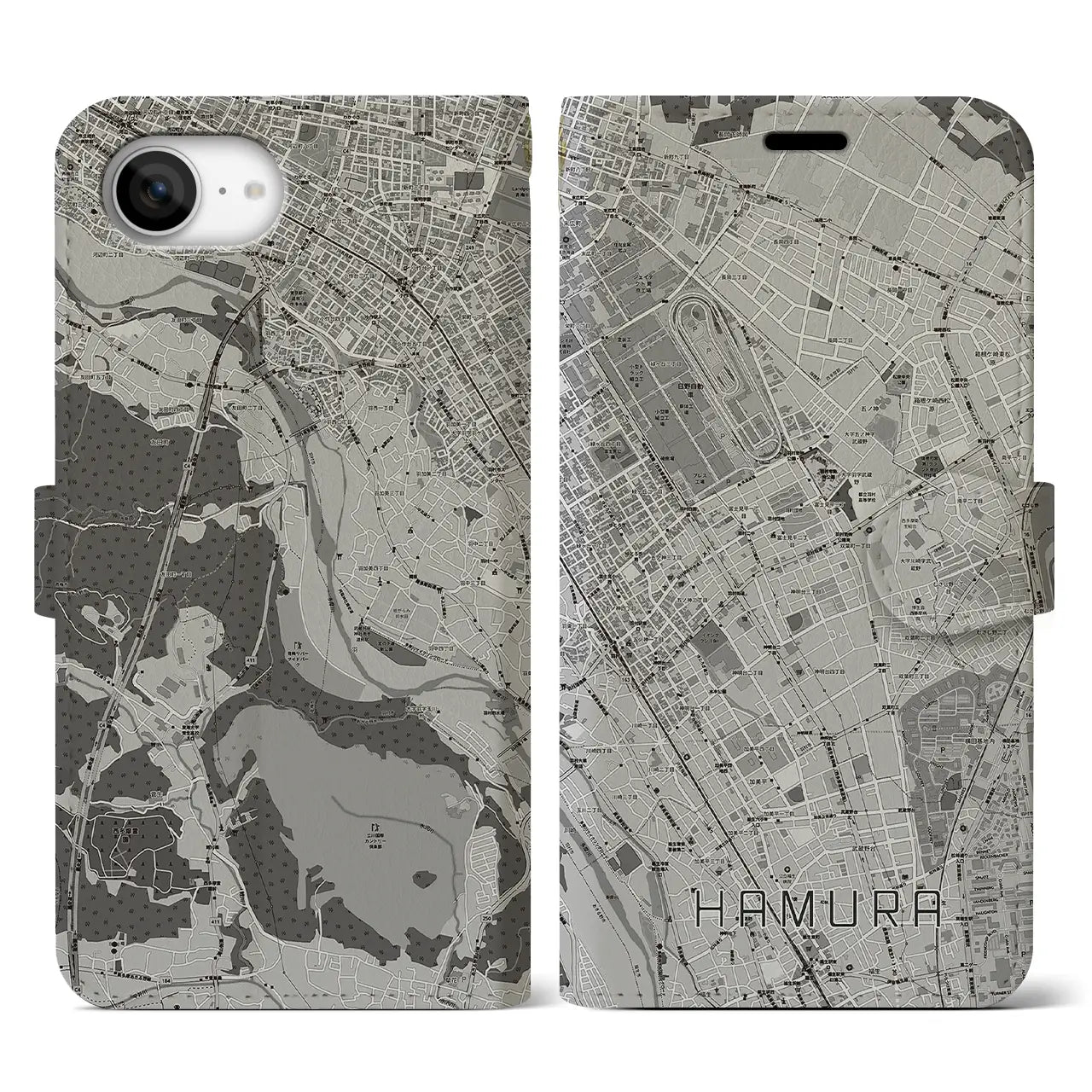 【羽村(東京都)】地図柄iPhoneケース(手帳タイプ)