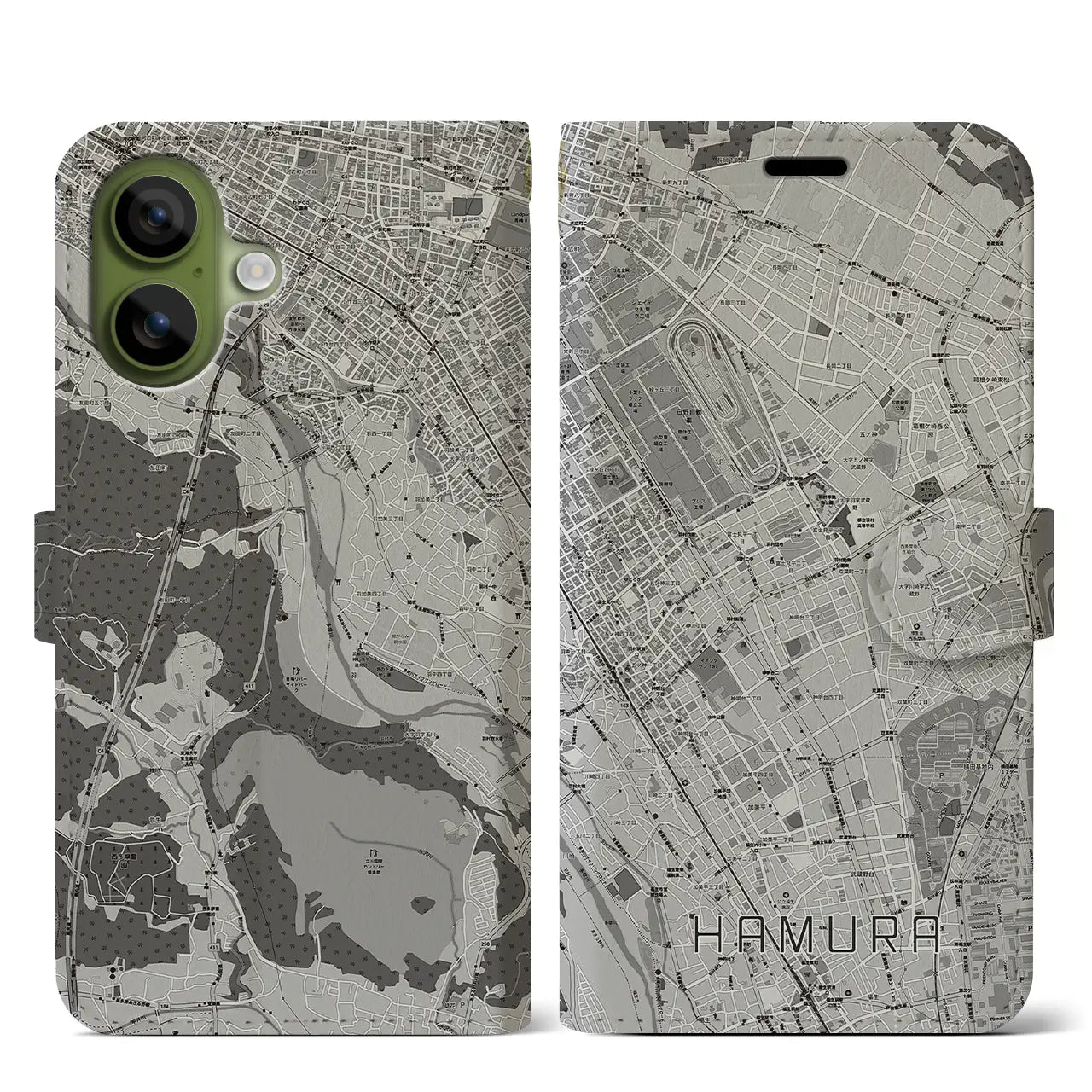 【羽村(東京都)】地図柄iPhoneケース(手帳タイプ)