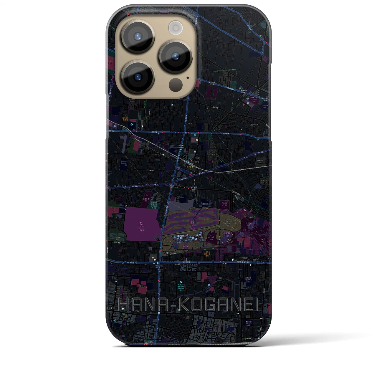 【花小金井(東京都)】地図柄iPhoneケース(バックカバータイプ)