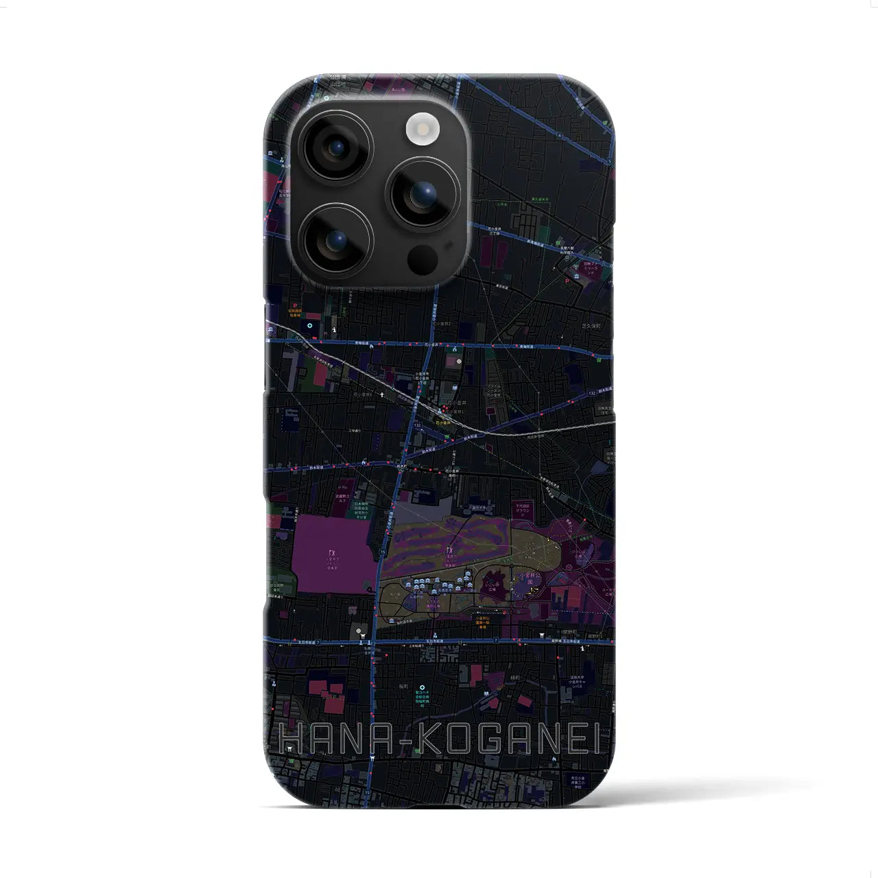 【花小金井(東京都)】地図柄iPhoneケース(バックカバータイプ)