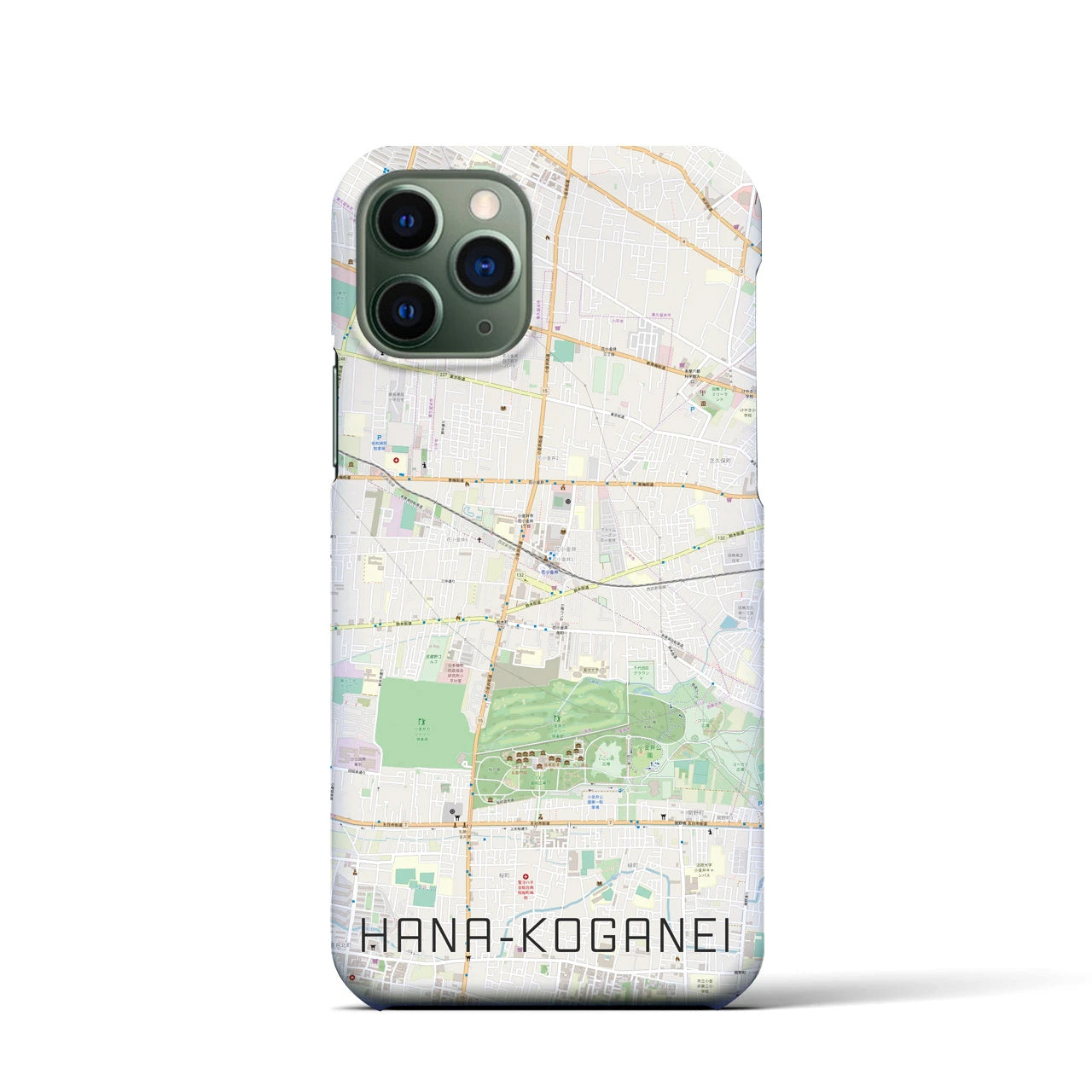 【花小金井(東京都)】地図柄iPhoneケース(バックカバータイプ)