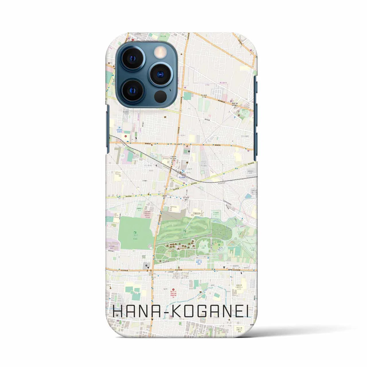 【花小金井(東京都)】地図柄iPhoneケース(バックカバータイプ)