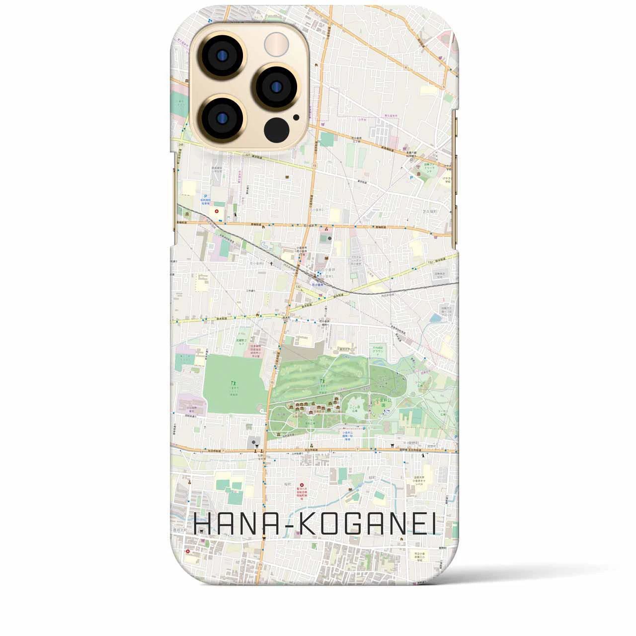【花小金井(東京都)】地図柄iPhoneケース(バックカバータイプ)