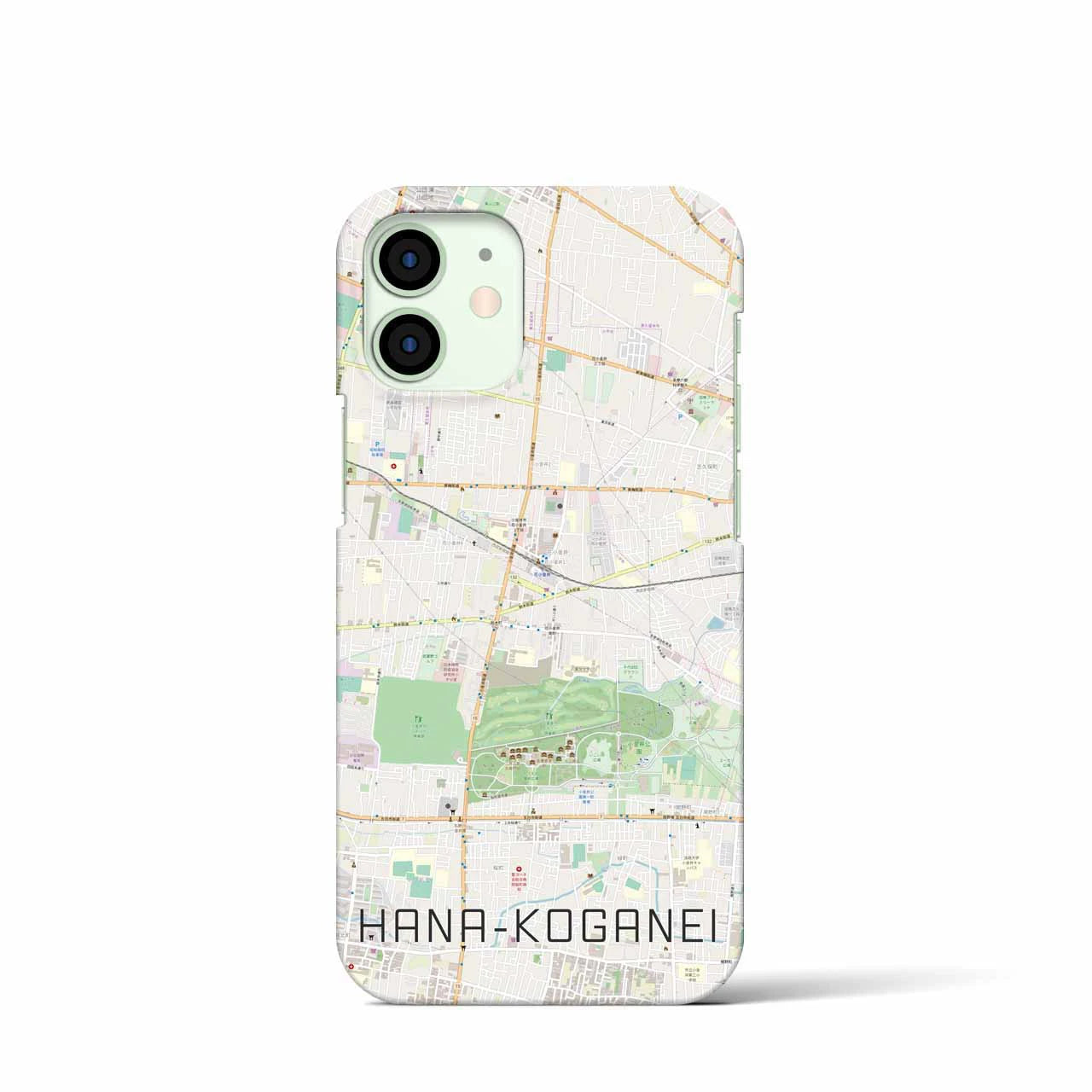 【花小金井(東京都)】地図柄iPhoneケース(バックカバータイプ)