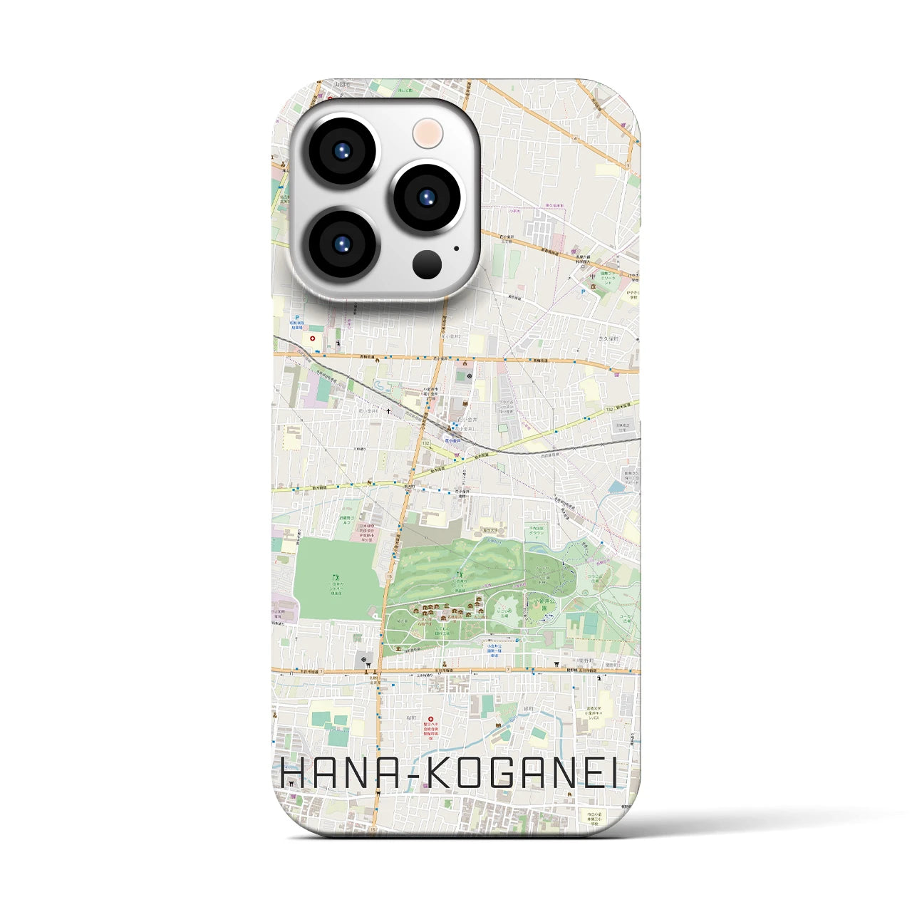 【花小金井(東京都)】地図柄iPhoneケース(バックカバータイプ)