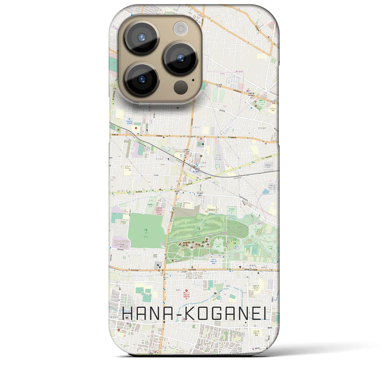 【花小金井(東京都)】地図柄iPhoneケース(バックカバータイプ)