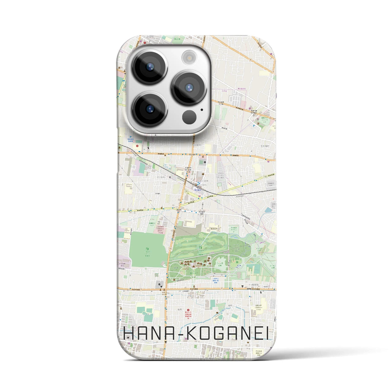【花小金井(東京都)】地図柄iPhoneケース(バックカバータイプ)
