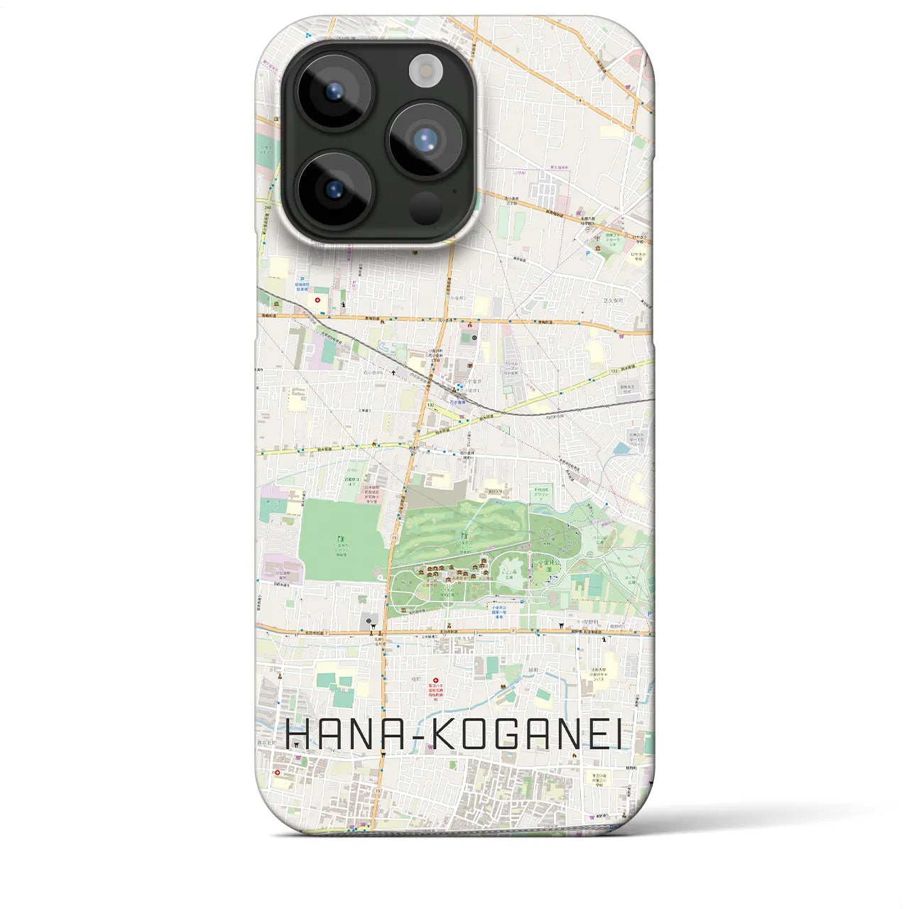 【花小金井(東京都)】地図柄iPhoneケース(バックカバータイプ)