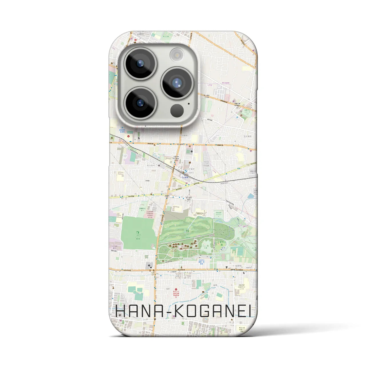 【花小金井(東京都)】地図柄iPhoneケース(バックカバータイプ)