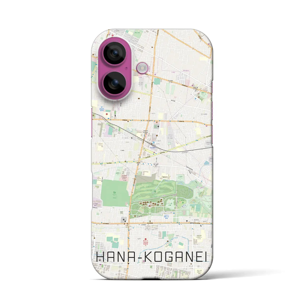 【花小金井(東京都)】地図柄iPhoneケース(バックカバータイプ)