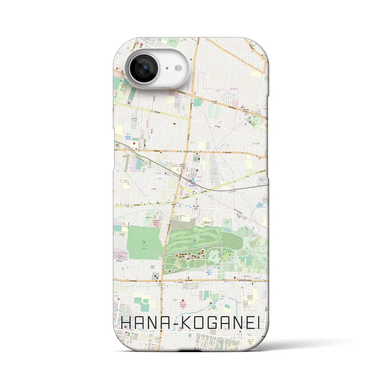 【花小金井(東京都)】地図柄iPhoneケース(バックカバータイプ)