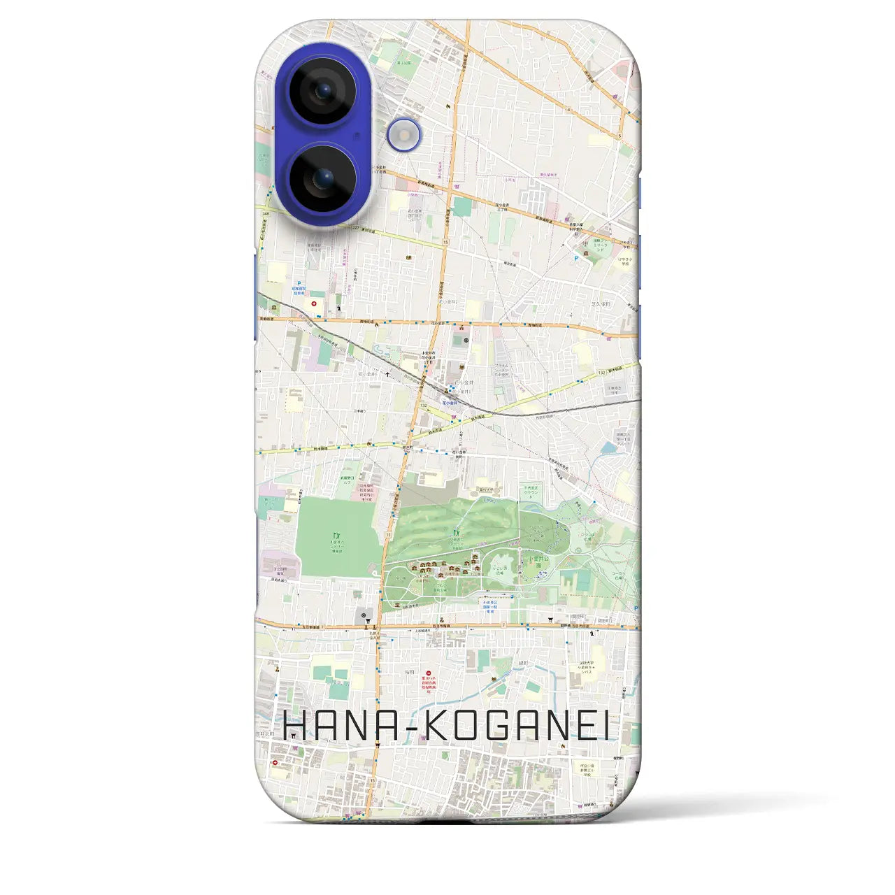 【花小金井(東京都)】地図柄iPhoneケース(バックカバータイプ)ナチュラル・iPhone 16 Pro Max 用