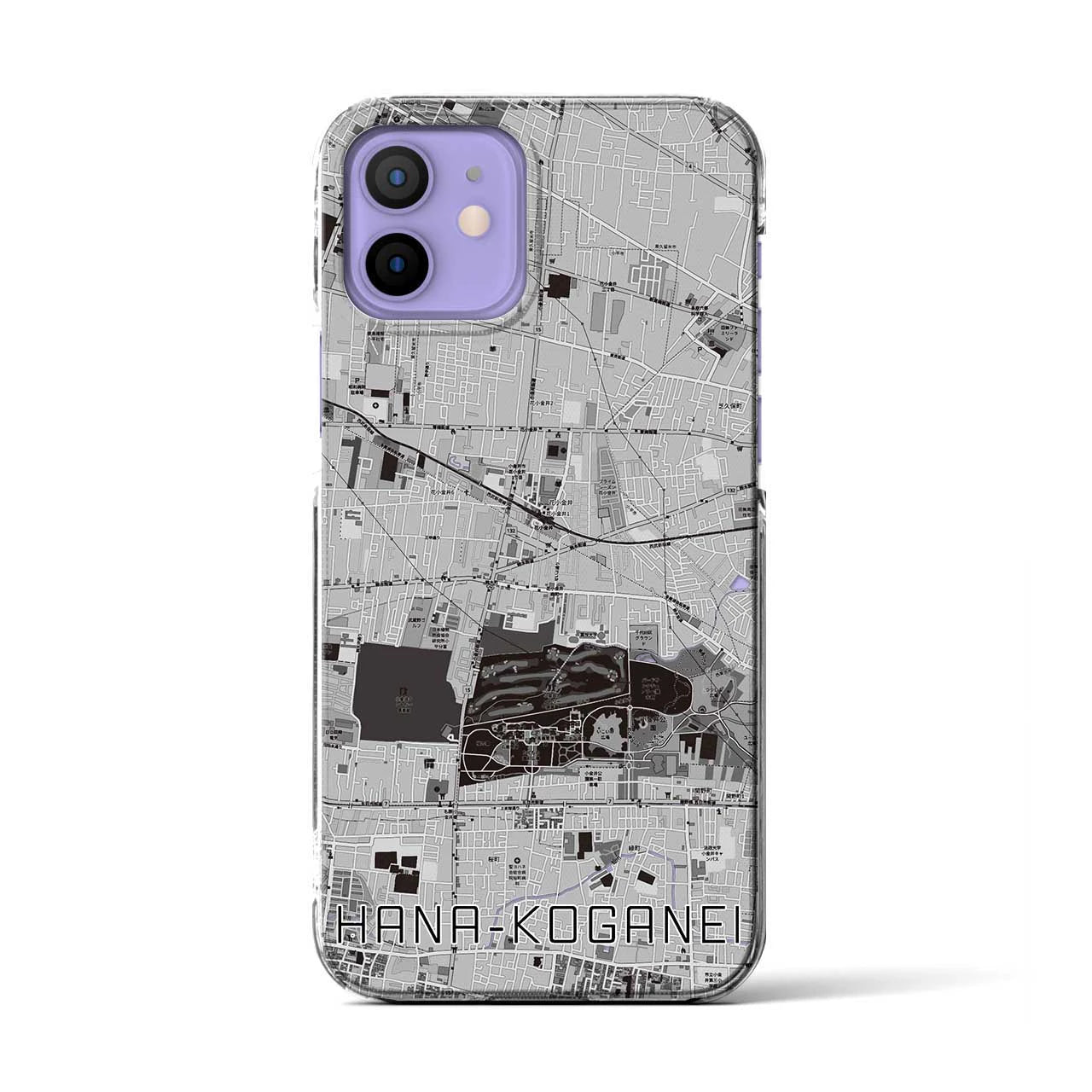 【花小金井(東京都)】地図柄iPhoneケース(クリアタイプ)