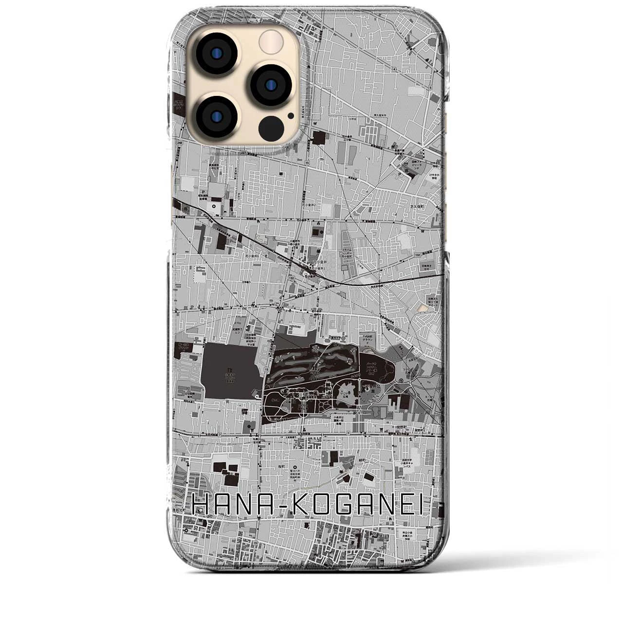 【花小金井(東京都)】地図柄iPhoneケース(クリアタイプ)