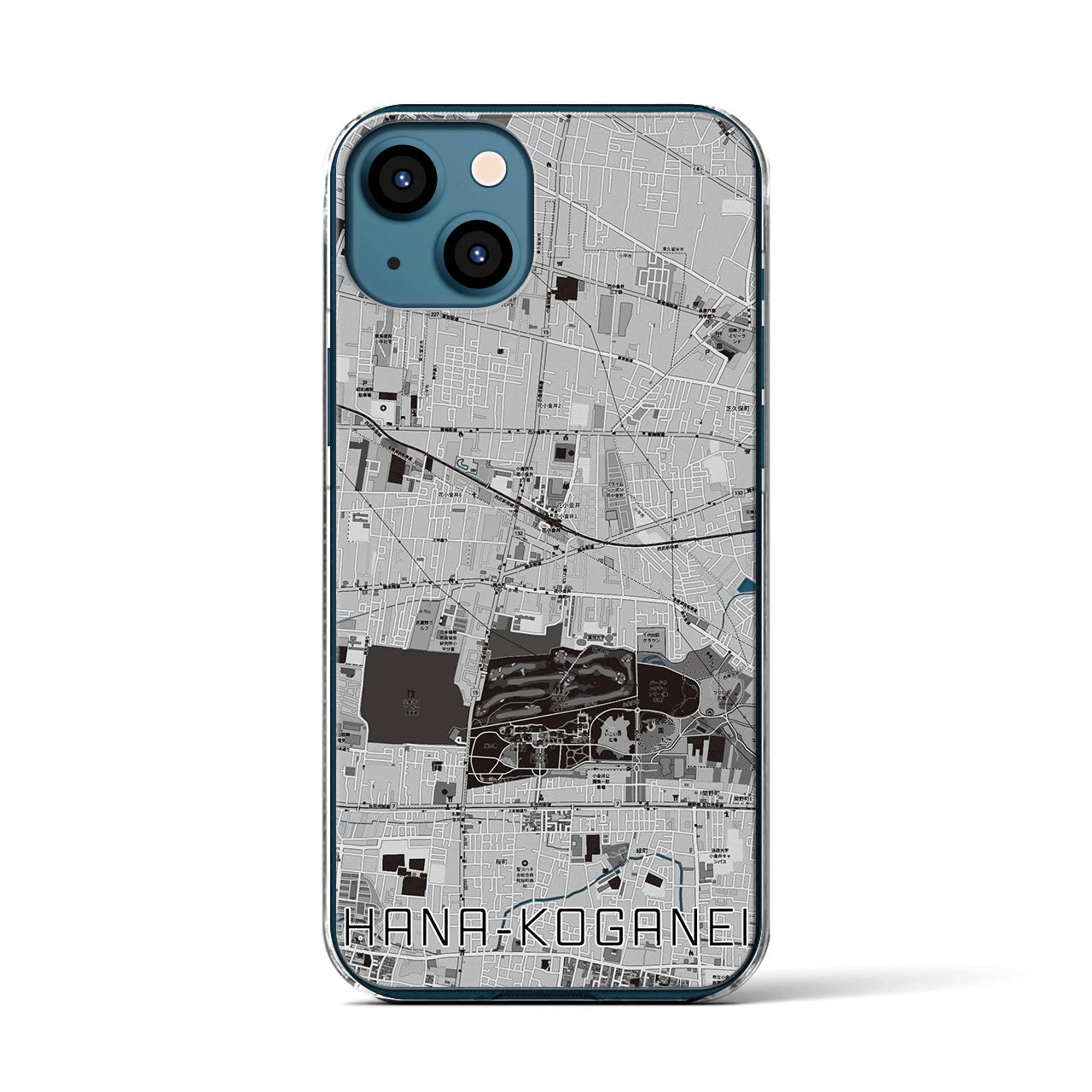 【花小金井(東京都)】地図柄iPhoneケース(クリアタイプ)