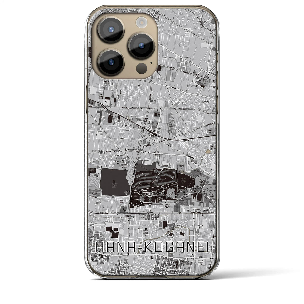 【花小金井(東京都)】地図柄iPhoneケース(クリアタイプ)