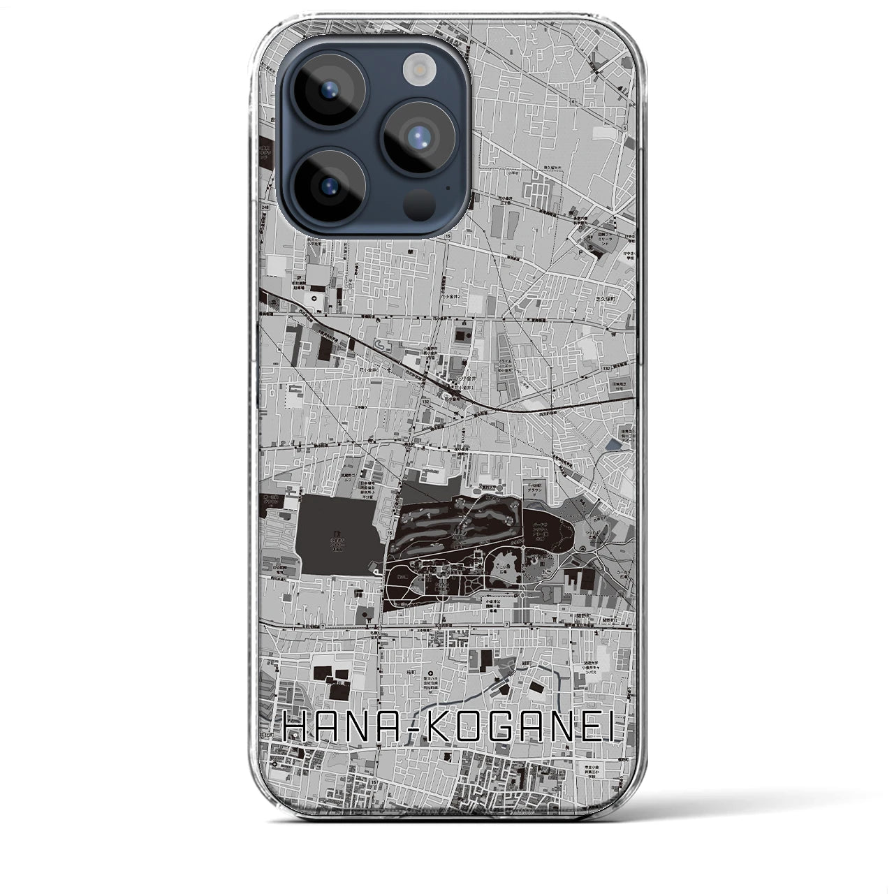 【花小金井(東京都)】地図柄iPhoneケース(クリアタイプ)