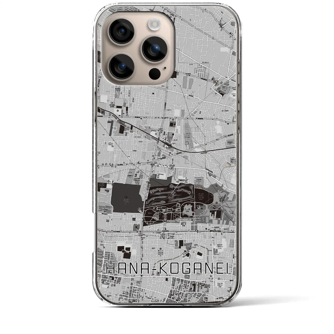 【花小金井(東京都)】地図柄iPhoneケース(クリアタイプ)