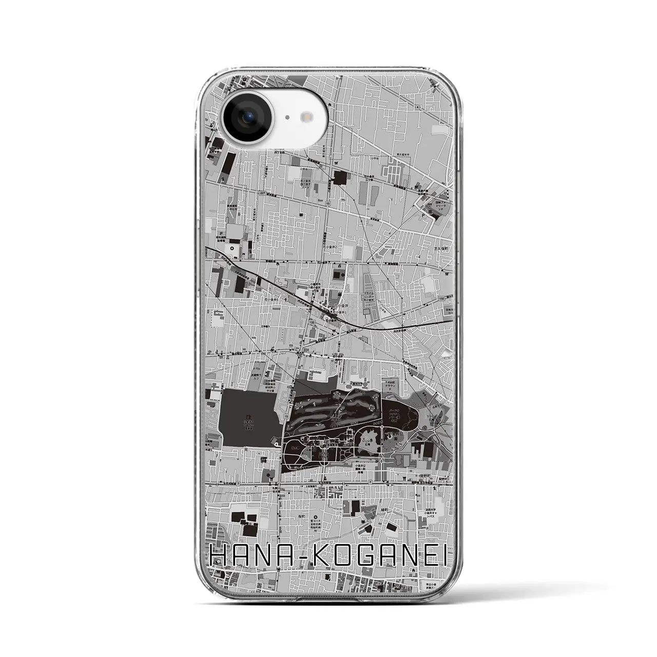 【花小金井(東京都)】地図柄iPhoneケース(クリアタイプ)
