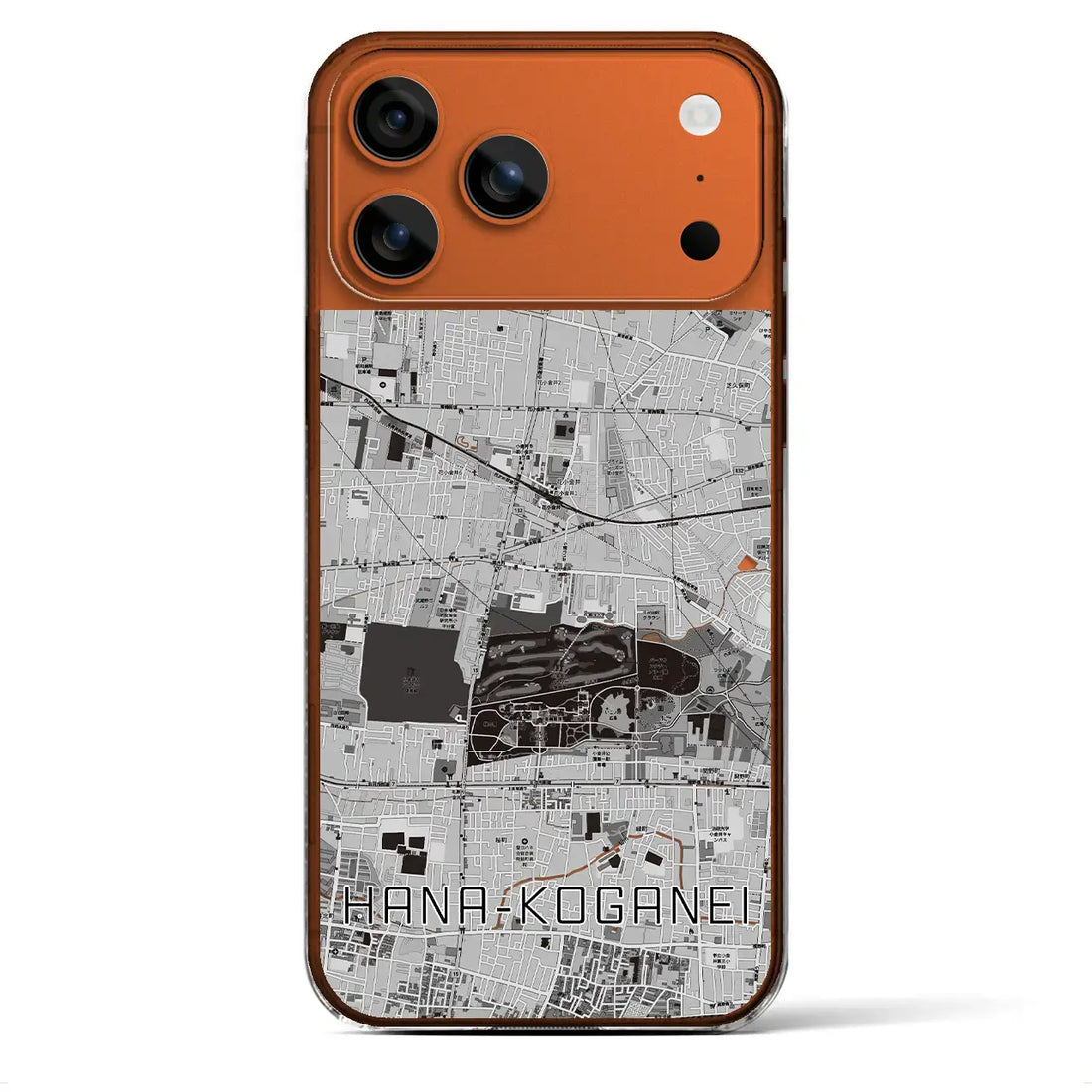 【花小金井(東京都)】地図柄iPhoneケース(クリアタイプ)