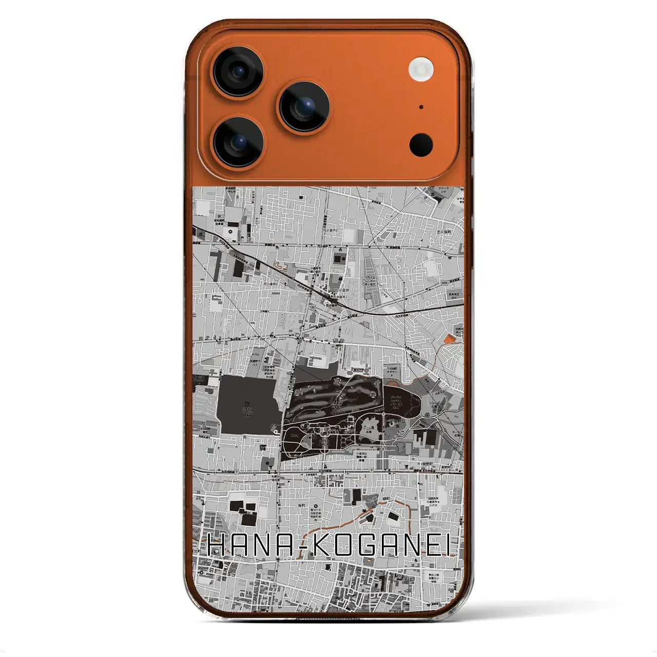 【花小金井(東京都)】地図柄iPhoneケース(クリアタイプ)