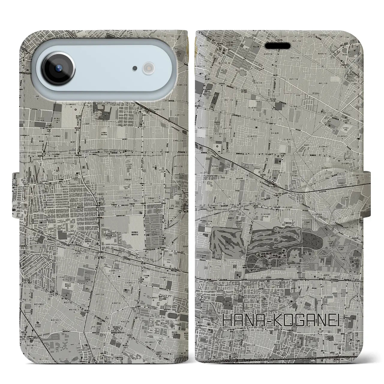 【花小金井(東京都)】地図柄iPhoneケース(手帳タイプ)