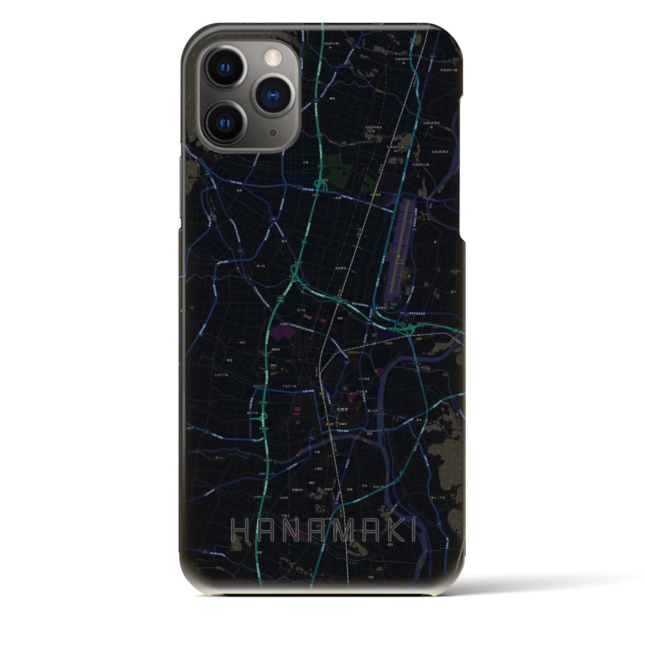 【花巻(岩手県)】地図柄iPhoneケース(バックカバータイプ)