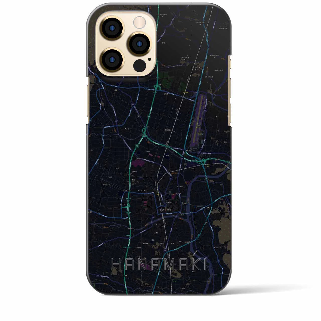 【花巻(岩手県)】地図柄iPhoneケース(バックカバータイプ)